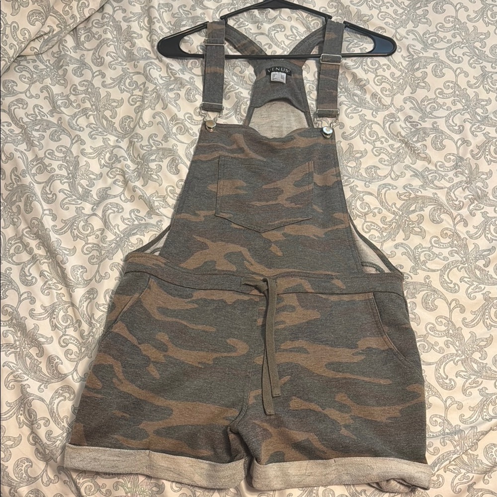 VENUS Green and Brown Camouflage Jumpsuit Relaxed Fit